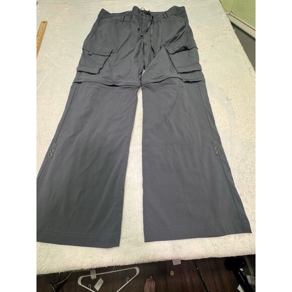 prAna Womens Halle Pants Size 14 Short Gray Convertible Roll-Up Hiking Outdoors - Picture 1 of 9